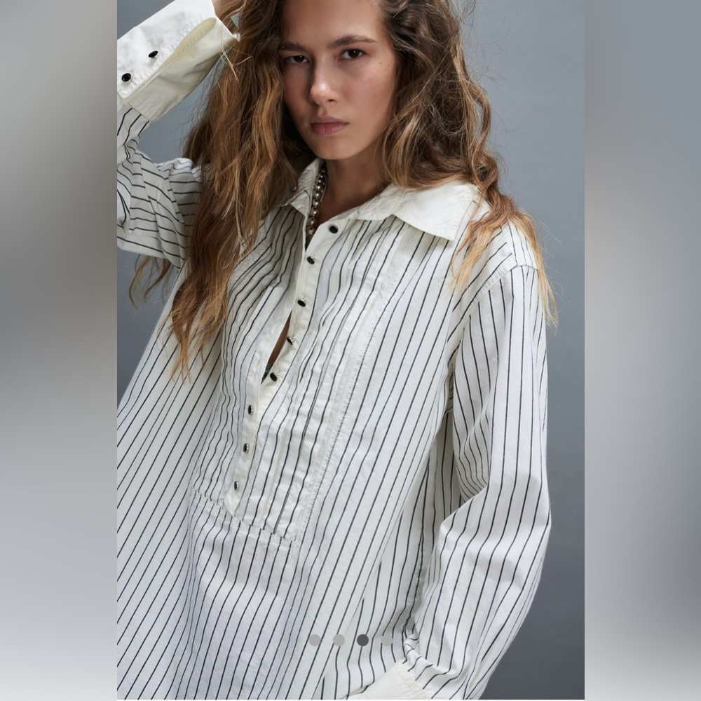 Free People We The Free After Hours Stripe Top(color: ivory combo)Size XS